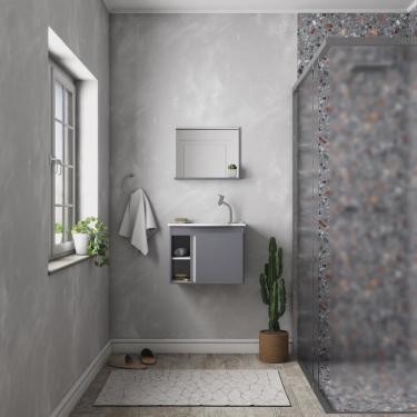 Imagem de Gabinete para Banheiro com Lavatório e Espelheira Safira