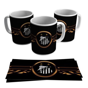 Imagem de Caneca Personalizada Santos Escudo Peixe Futebol Logo 325ml