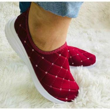 Imagem de Tenis Feminino Casual Macio Ortopedico Lantejoula Confortável - Beanna