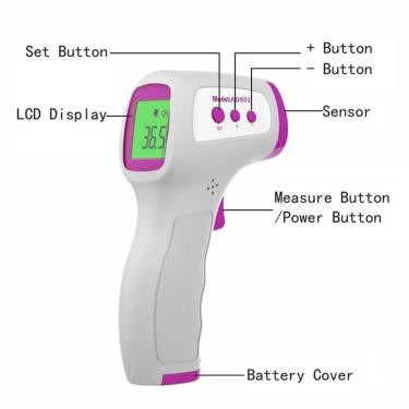 Imagem de Termometro Digital Infravermelho Infantil Adulto Bebê Testa