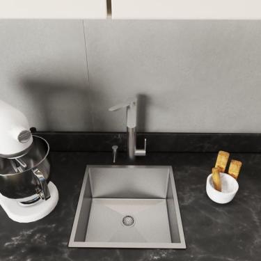 Imagem de Cuba De Inox 35Cm Quadrada Reta Embutir Ou Sobrepor