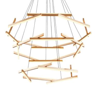 Imagem de Lustre Pendente Nordecor Wida 2785 Preto - Ouro Champagne Led Bivolt Preto - Ouro Champagne 2785