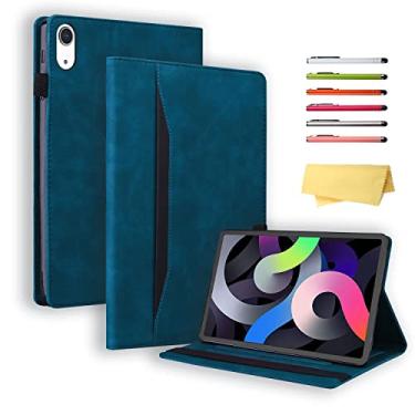 Imagem de UUcovers Capa para iPad (A16) 11ª geração de 11 polegadas (2025) e iPad 10ª geração 10 polegadas (2022) Slim Business PU Leather Folio Stand Folio Carteira à prova de choque com porta-lápis, azul