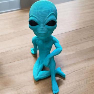 Imagem de Et Alien Extraterrestre Sentado - Enfeite - Decoração Azul - FLEX3D