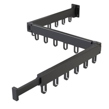 Imagem de AIJALY Escorredor de parede para organização de lavanderia, rack de secagem resistente dobrável e removível para lavanderia e varanda