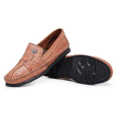 Imagem de Mocassim Masculino Em Couro Legítimo Original Super Leve, Confortável 