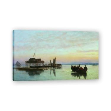 Imagem de Impressões em tela famosas. "Paisagem 30.5 cm por Lev Lagorio, Reproduções de arte clássicas, decoração de parede moderna para sala de estar escritório. Moldura interna 30x50cm-11,8x19,6 pol