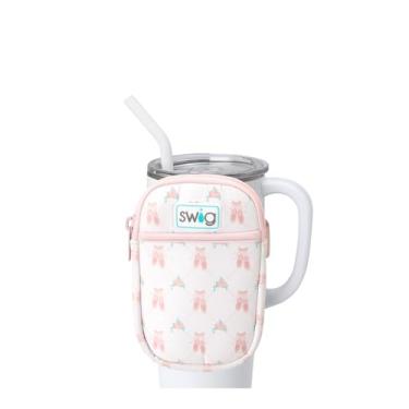Imagem de Swig Life Bolsa Mega Caneca, Bolsa para Garrafa de Água com Alça Ajustável, Pochete de Garrafa de Água com Bolso para Telefone com Zíper, Acessórios para Copo (Na Ponta), On Pointe