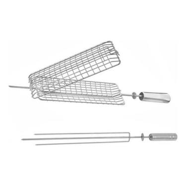 Imagem de Kit Espeto Tridente  Esp. Grelha P/ Churrasqueira - infinity grill