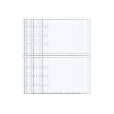 Imagem de 40 folhas para fichário A6 protetores de página transparentes 8,2 x 7,5 cm, 2 bolsos, refil de álbum de fotos de plástico para 6 fichários, cartões e cartões fotográficos