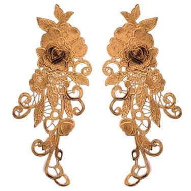 Imagem de Aplique de flores de renda bordado com apliques de flores para roupas 3D florais costurados em bolsas femininas para roupas reparadoras de roupas, decoração de casamento, artesanato de costura DIY