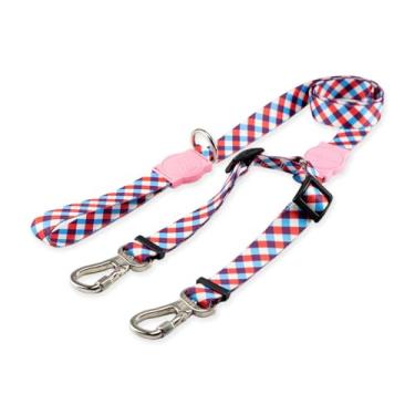 Imagem de Dog Trip Brasil Coleira Guia Dupla Para Cães Cachorro Adestramento Passeio Tamanho Porte Grande Médio Pequeno (P, Hana)