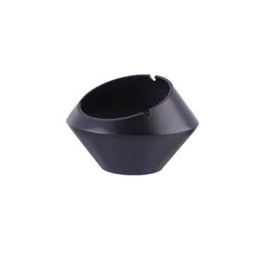 Imagem de Cinzeiro Cinzeiro de liga de metal, resistente e estável, cinzeiro decorativo para fumantes, para salas, salas, varandas, escritórios, etc. Cinzeiro de Mesa(Preto)