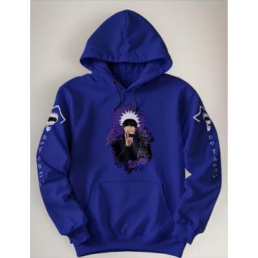 Imagem de Blusa Moletom Canguru Capuz E Bolso Satoru Gojo Personagens - Lobo Set