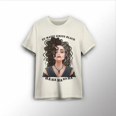 Imagem de Camisa Básica Unissex Estampada Eu Matei Sirius Black - Lobo Sete, Off