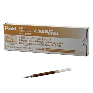 Imagem de Pentel Refil de tinta para ponta de agulha de caneta Energel, fina, pacote com 12, 0,5 mm, laranja (LRN5-F)