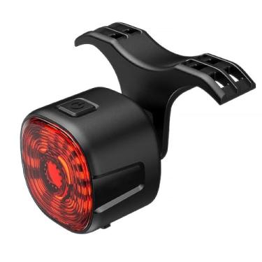 Imagem de Lanterna traseira de bicicleta com sensor inteligente, luz traseira com sensor de freio de bicicleta, recarregável por USB IP66 à prova d'água, 6 modos de LED vermelho brilhante, adequado para MTB,