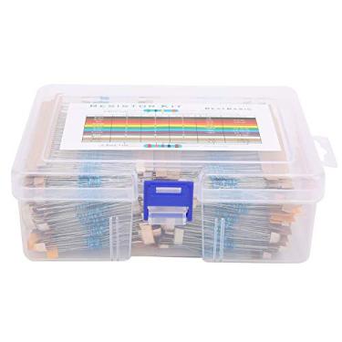 Imagem de 2600pcs Resistores de Filmes de Metal Define Peças, 130 Tipos de Valores Com Comprimento Total de 6 Cm para Projetos Eletrônicos Elétricos e Experimentais