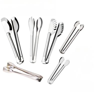 Imagem de Kit 6 Pegador Aço Inox Pegadores Massa, Salada, Universal, Frios, Gelo e Carne Utensílios de Cozinha(KIT 3)