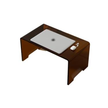 Imagem de Mesa de Centro Mesa de acrílico transparente com janela, sala de estar, quarto, tatami, mesa curta, sofá criativo, mesa lateral Mesa de Chá(Brown)