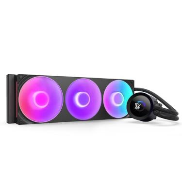 Imagem de NZXT Kraken Plus 360 RGB – Refrigerador líquido de CPU AIO – Radiador de 360 mm – Ventilador de quadro único F360 RGB Core – LCD quadrado personalizável de 1,5 polegadas – AMD® AM5, AM4 – Intel® LGA
