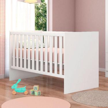 Imagem de Berço Americano que Vira Mini Cama Doce Sonho Cor Branco Brilho - Qmovi