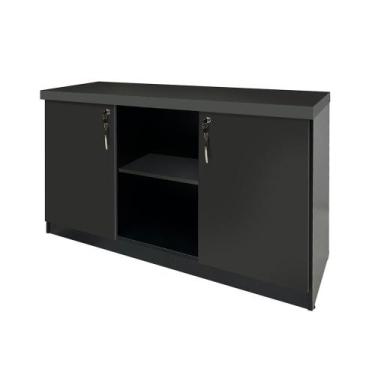 Imagem de Armário baixo Com vão central - SM Prime - 77AX120LX45P, Preto