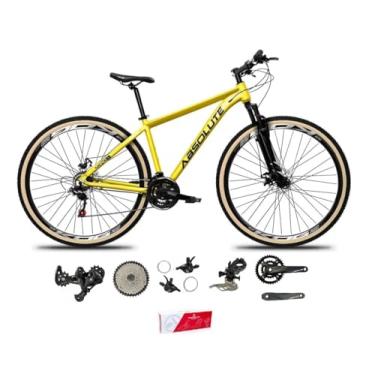 Imagem de Bicicleta Aro 29 Absolute Nero 5 Kit 2x9 Freio Hidráulico K7 Suspensão com Trava Pneu Faixa Bege (Amarelo, 21)