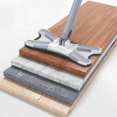 Imagem de Esfregão Giratório Lava E Seca Torção Microfibra Multiuso Limpeza de Piso Cozinha Limpa Rodo Mágico 360° Com Refil