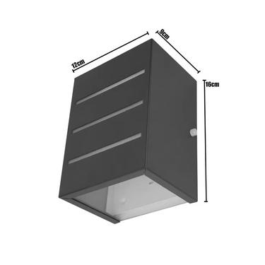 Imagem de Arandela 2 Focos C/ 3 Frisos Externa Parede Muro Cor:Preto