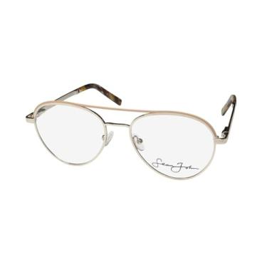 Imagem de Sean John Armação clássica de óculos de aro completo italiano Mafia Boss 6007, Ouro creme, 55-18-145