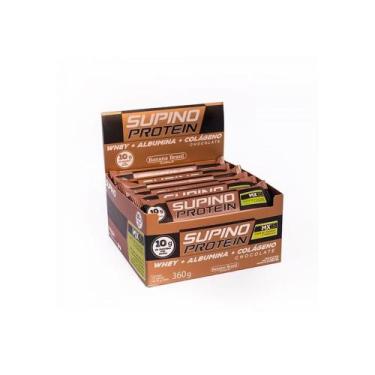 Imagem de Supino Protein Bar Chocolate 12 Barras De 30g Banana Brasil