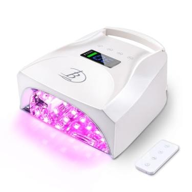 Imagem de BIDUO Lâmpada Led Uv Para Unhas, Secador Sem Fio Recarregável De 96 W, 52 Esferas Secagem Rápida Com Controle Remoto, 4 Temporizadores, Sensor Automático, Som Tecla, Ventilador Resfriamento Integrad