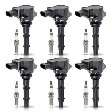 Imagem de ENA Conjunto de 6 bobinas de ignição e velas de ignição platinadas compatíveis com Dodge Sprinter 2500 3500 3.5L V6 Mercedes-Benz C230 C280 C300 C350 CL550 ML450 SLK280 UF535, UF585, 95988 3