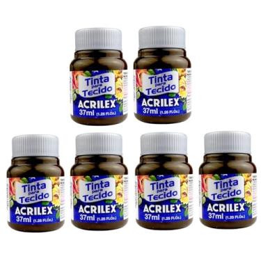 Imagem de Tinta Para Tecido Fosca Acrilex 37ml Várias Cores 6 Unidade Artesanato Fixação Frio Alta Cobertura – Fixação a Frio e Alta Cobertura Com Acabamento Fosco, Este Kit É A Escolha Perfeita Para Quem Busca Qualidade (Sépia 551)