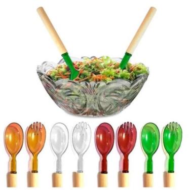 Imagem de Colher E Garfo Pegador De Alimentos Salada Kit 2 Unidades - bbless