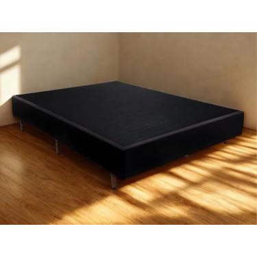 Imagem de Box Casal 1,38x1,88x0,28m Norraum Veludinho Preto