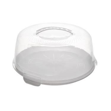 Imagem de Prato De Bolo Com Tampa E Alça Em Plástico Para Mesa Bancada - Lyor