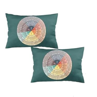 Imagem de Lalamelody Capa de almofada Wheel of Emotions Feelings para cama sofá terapia escritório sala de estar capas de almofada conselheiro fisioterapeuta (conjunto de 2, 50 x 30 cm)