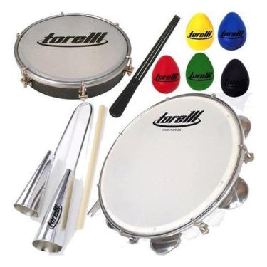 Imagem de Kit Samba Torelli Com 10 Itens Pandeiro Tamborim Agogô Ganza