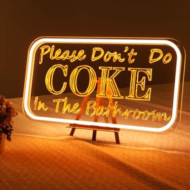 Imagem de Placa de néon "Don't Do Coke in The Bath" para decoração de banheiro Sinais de néon LED para decoração de parede de quarto sinal de caverna arte de parede para bar decoração de quarto de casa sinal de néon de Natal