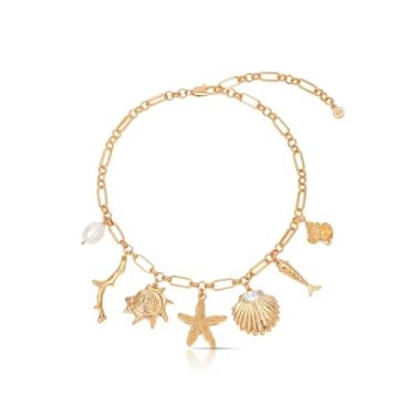 Imagem de Ettika Colar feminino. Colares com pingente Oceanic Dreams, banhado a ouro 18 k sortido concha e pingentes de pérola. Joias