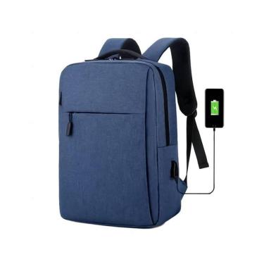 Imagem de Mochila Azul Executiva Impermeável Para Notebook Até 15.6