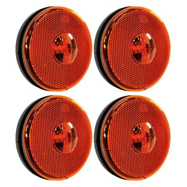Imagem de 4 Lanterna Lateral Carreta Led Âmbar Laranja 85mm S/sup 12/24v