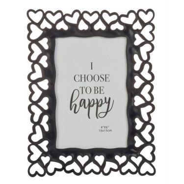 Imagem de Porta Retrato de plástico preto para foto 10x15