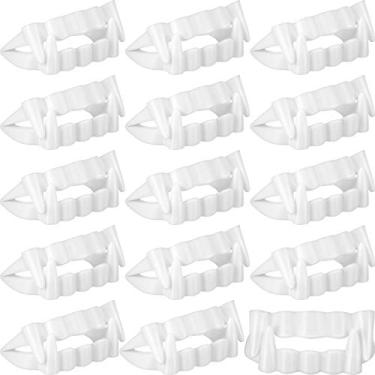 Imagem de JOVITEC 50 Pieces Plastic Vampire Teeth Halloween Vampire Teeth Fake Fangs Werewolf Masquerade Teeth Halloween Cosplay Party Favors