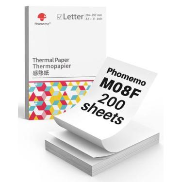 Imagem de Papel para impressora térmica Phomemo US Letter 8,5x11 200 folhas
