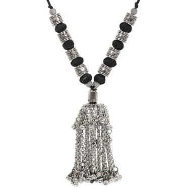 Imagem de Colar indiano antigo prata oxidada, banjara cigana, boho, étnico, meenakari, esmaltado, gargantilha, brincos, joias, 19 cm, Metal, Sem Pedra Preciosa