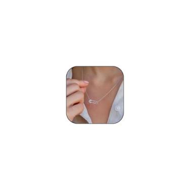 Imagem de KummerSaprk Colar de alfinete de segurança dourado para mulheres, corrente de clipe de papel, presente de segurança para mulheres, Metal, Sem Pedra Preciosa