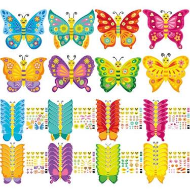 Imagem de Adesivos de borboleta Tatuo Summer para crianças DIY Art Craft 48 unid